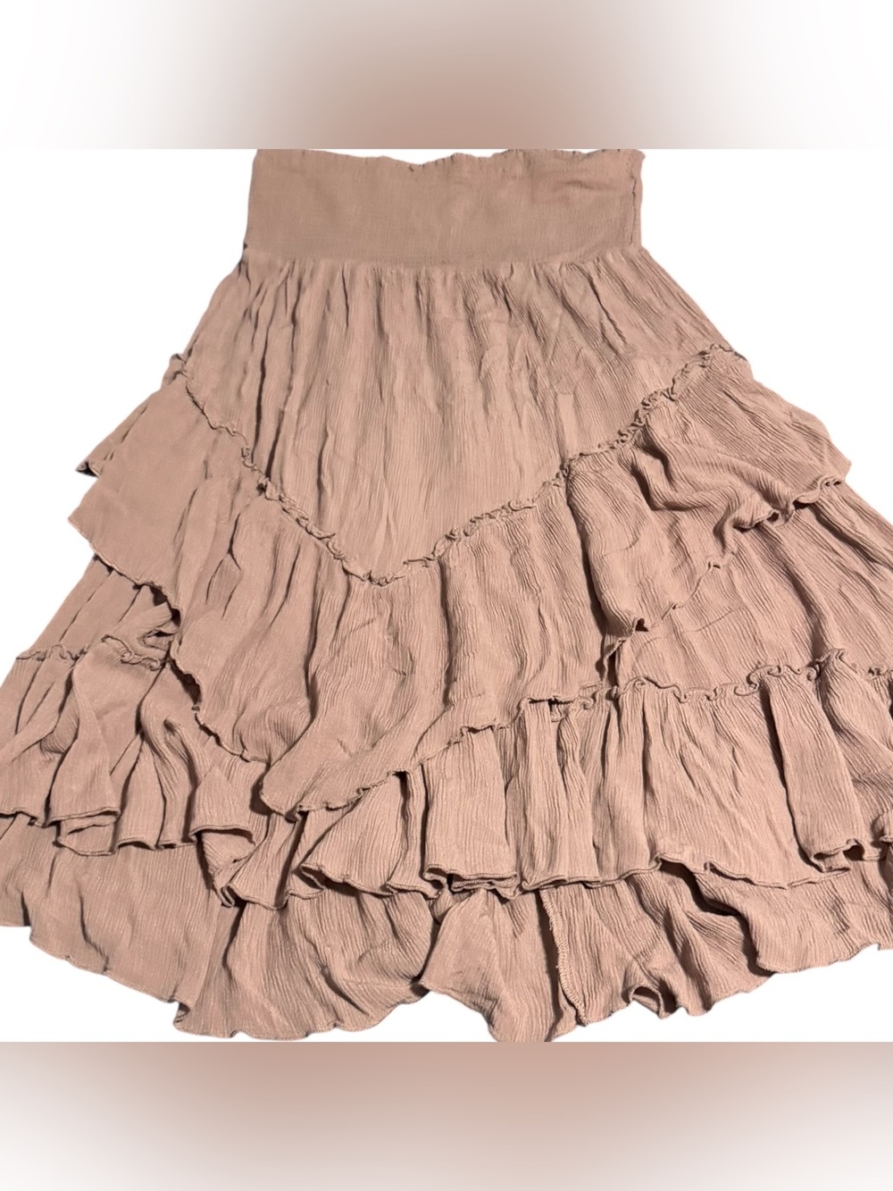 Women's Ruffle Tiered Skirt in Dusty Blush